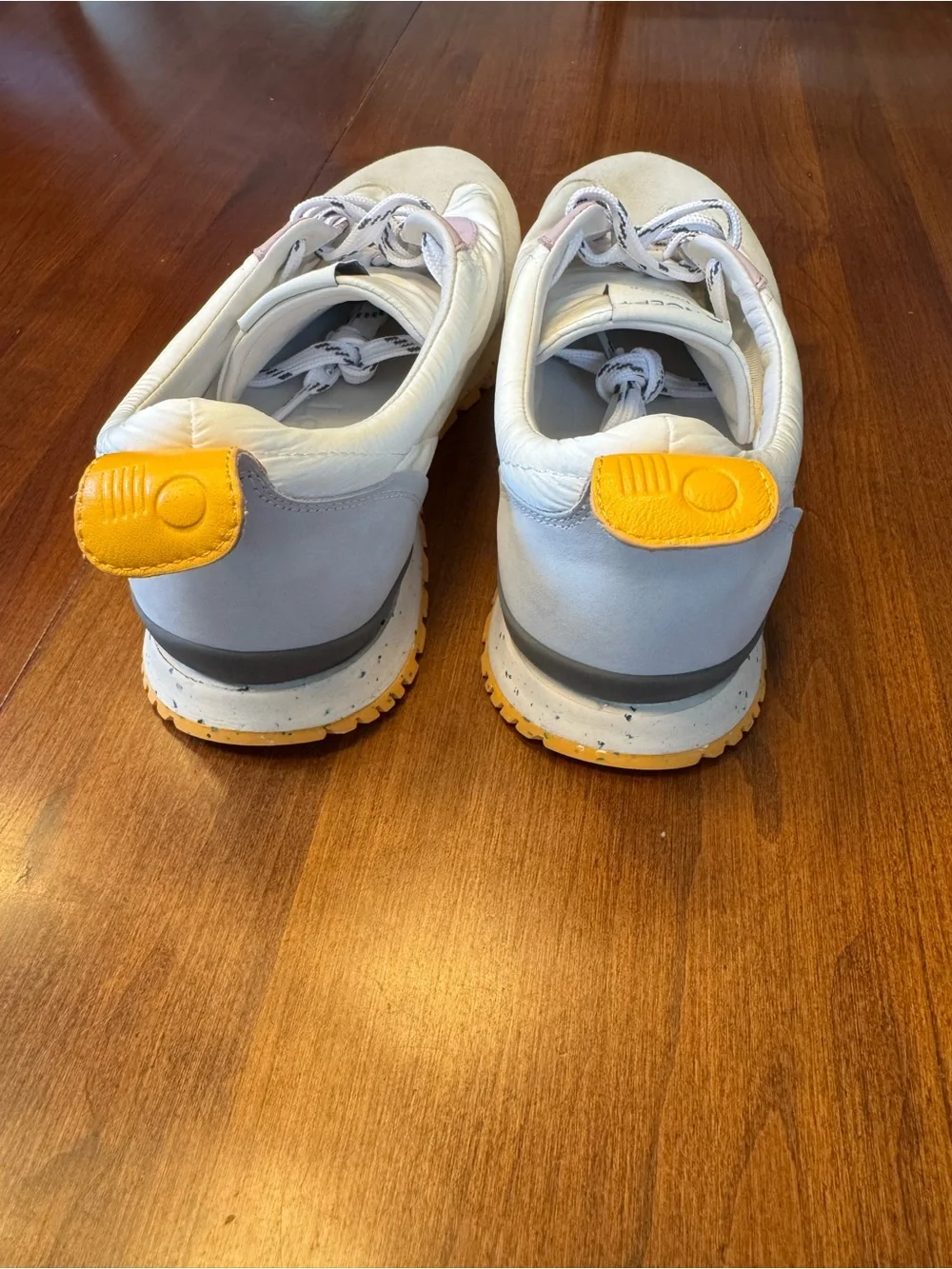 ONCEPT Women's White and Lavender Low-Top Sneakers with Yellow Accents